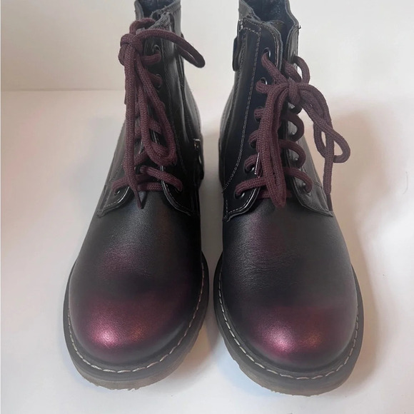 V Italia Red/Black Metallic combat boots 37 - Picture 7 of 9